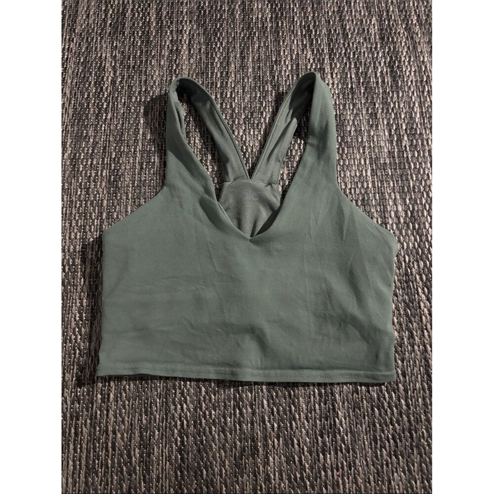 Alo Yoga Real Bra Tank Olive Green Size Small